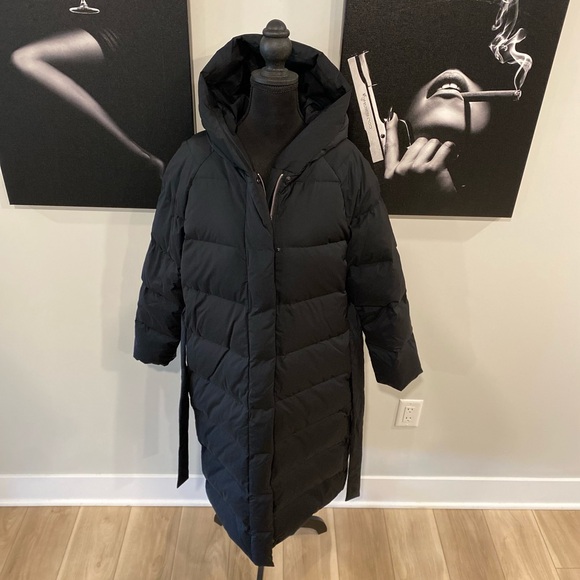 Theory True Hooded Down Puffer Coat - Picture 9 of 12